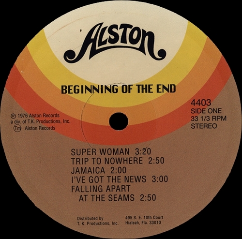 The Beginning Of The End : Album " Beginning Of The End " Alston Records 4403 [ US ]