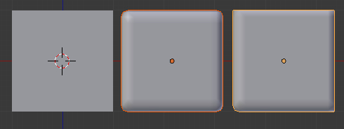 Le cube de droite a reçu la commande edge crease