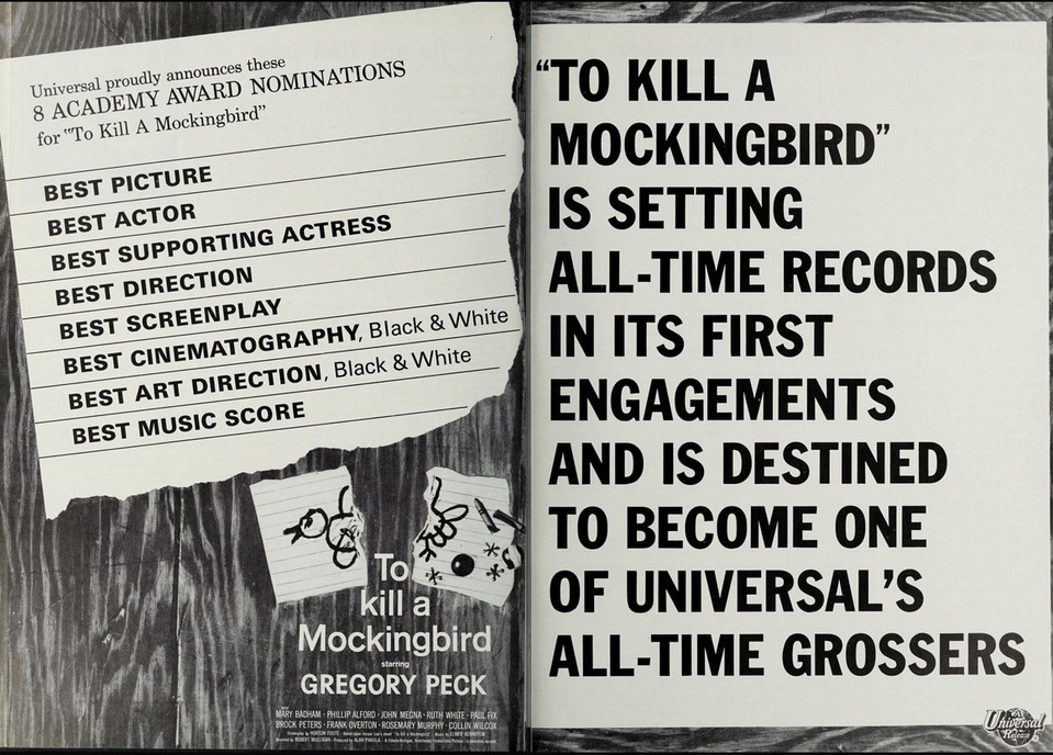 TO KILL A MOCKINGBIRD BOX OFFICE USA 1962