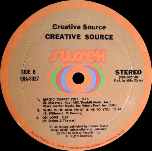 Creative Source : Album " Creative Source " Sussex Records SRA-8027 [ US ] en 1973