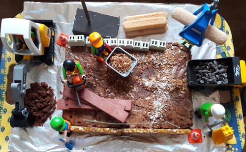 gâteau anniversaire chantier travaux