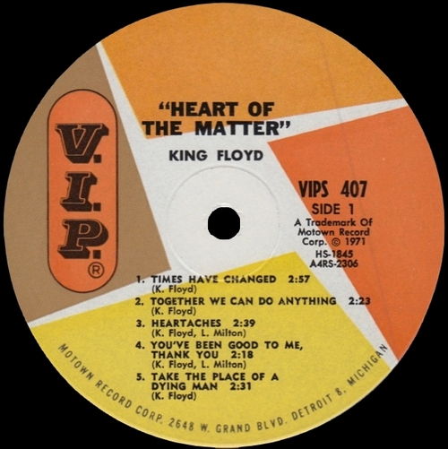 King Floyd : Album " Heart Of The Matter " V.I.P. Records VS-407 [ US ] 