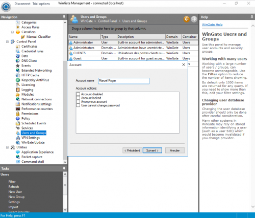 Créer des utilisateurs et faciliter le traçage de leur activité sur le net