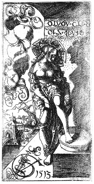 Eau-forte 'Femme baignant ses pieds' (1513), par Urs Graf (1485-1529)