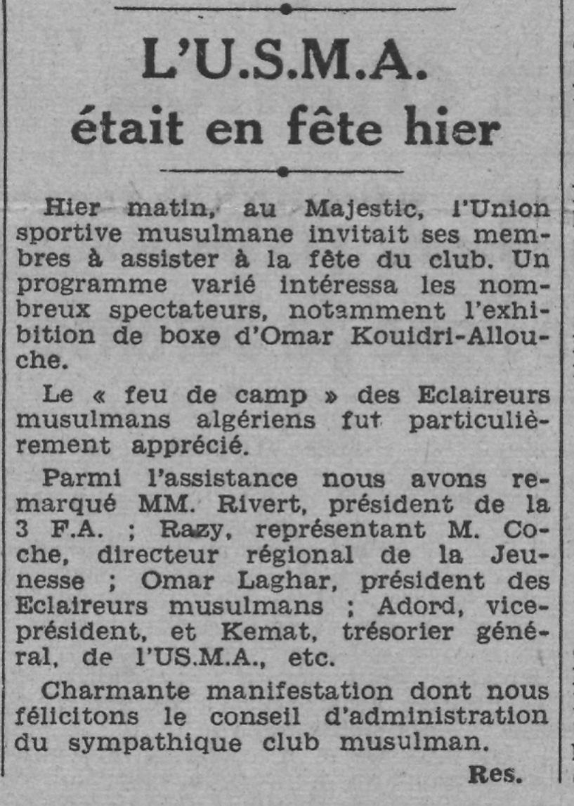 Dimanche 26.1.1941 USMA fête