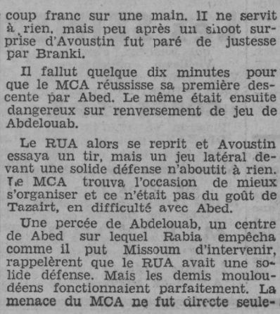 Dimanche 17.1.1937 à St Eugène MCA-RUA 0-1
