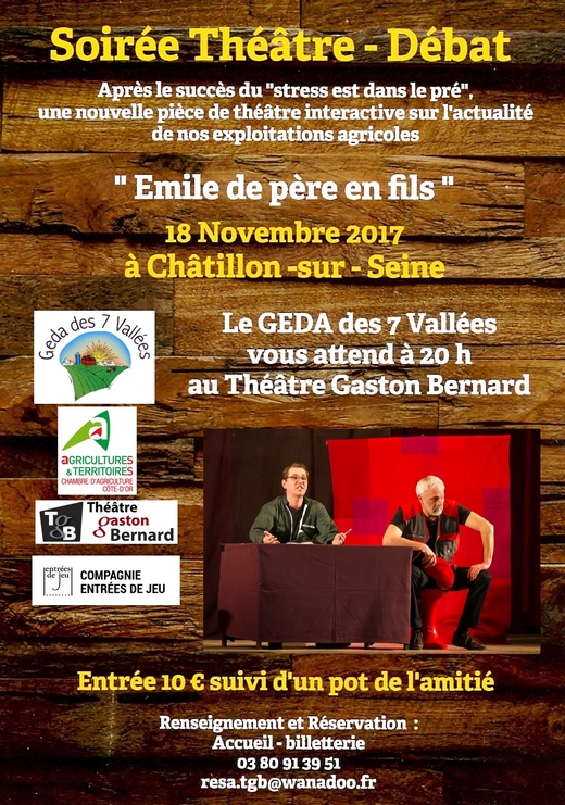 Le GEDA des 7 vallées propose un nouveau spectacle au TGB : "Emile de père en fils"