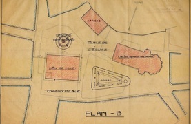 Proposition d'aménagement de la Grand Place par Louis-Marie Cordonnier, 1921 (archives.ville-armentieres.fr)