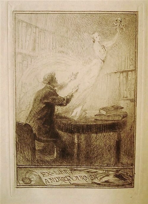 Ex-libris d’André Fournier, notaire à Lille (c. 1924)