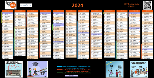 Calendrier CFDT 2024 pour fond d'écran FN