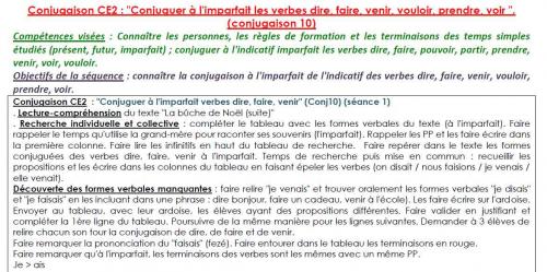 RSEEG CE2 - Conjuguer à l'imparfaire dire, faire, voir, vouloir... (Conjugaison 10)