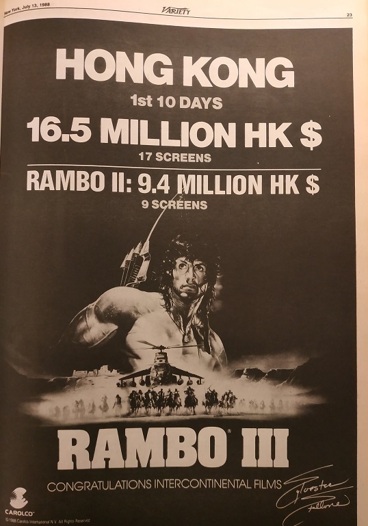 Ficha técnica completa - Rambo III - 19 de Agosto de 1988