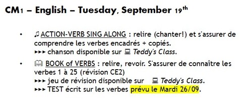 CM1/3 - Welcome to CM1, welcome back to VERBS (2)