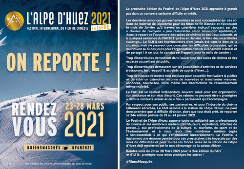 Le festival de l'Alpe d'Huez 2021 reporté en mars