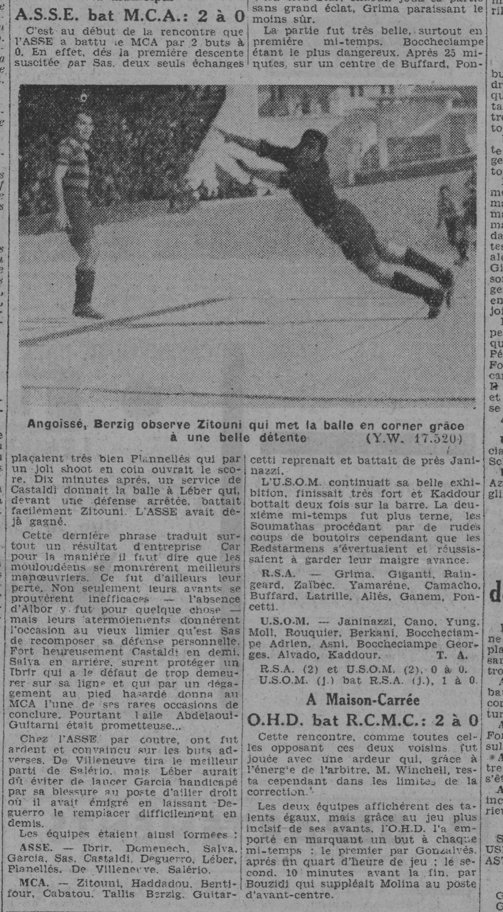 D 15.3.1942 à St Eugène ASSE-MCA 2-0