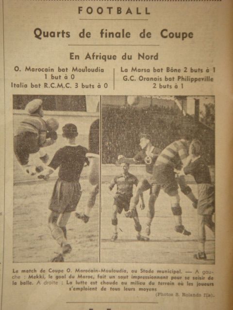 1.3.1936 en coupe afn olympique marocaine-MCA 1-0