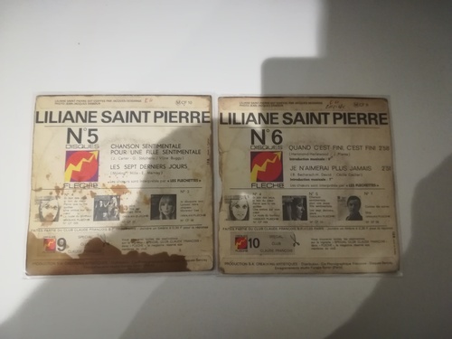 Liliane Sainte Pierre "Chanson Sentimentale Pour Une Fille Sentimentale 1969" & "Quand C'Est Fini, C'Est Fini 1970" 45 Tours Production Flèche