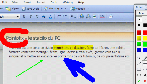 Pointofix... un stabilo à l'écran ...
