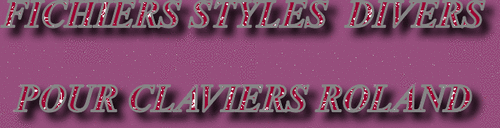 STYLES DIVERS CLAVIER ROLAND SÉRIE 6897