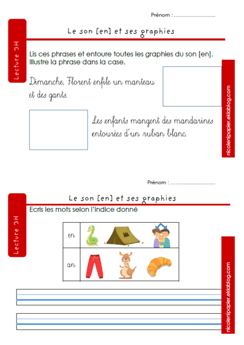 le son [en] et ses graphies