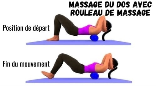 Massage dos avec rouleau de massage