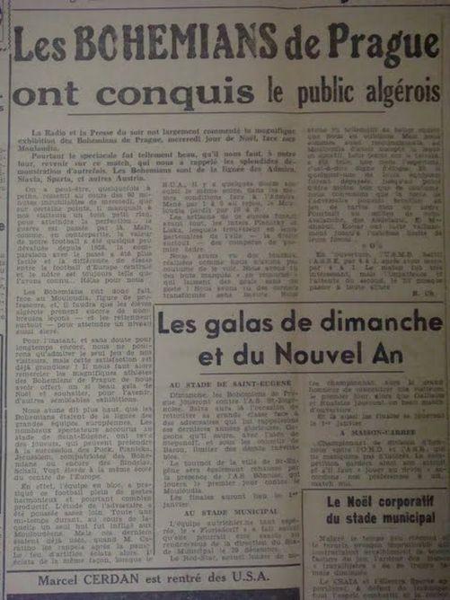 Mercredi 25.12.1946 Bohemians de Prague - MCA