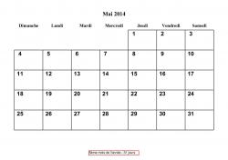 calendriers mensuels élève 2014