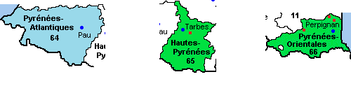 Pyrénées Atlantiques (64) Hautes Pyrénées (65) Pyrénées Orientales (66)