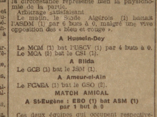 18.1.1925 CS International perd face au MCA