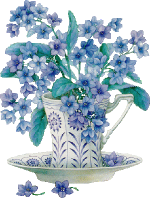 bleu belles fleurs