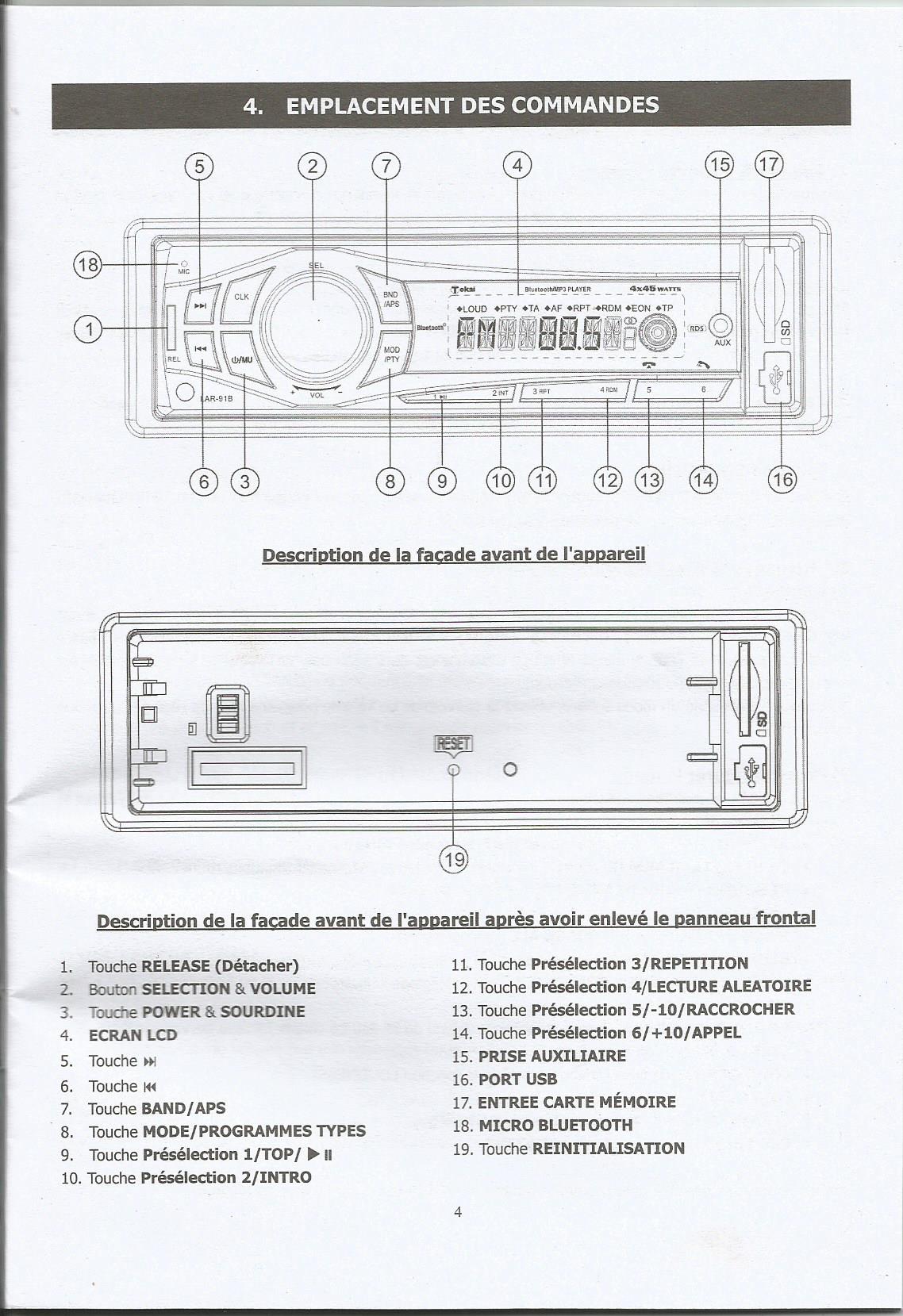 Installation du poste de radio - FIAT PANDA BRIO