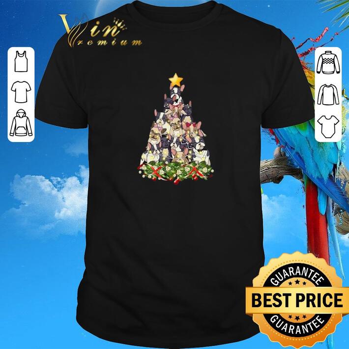 Premium French Bulldog Christmas tree shirt