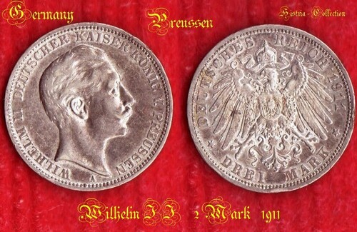 Allemagne Prusse 2 Mark 1911 Guillaume II