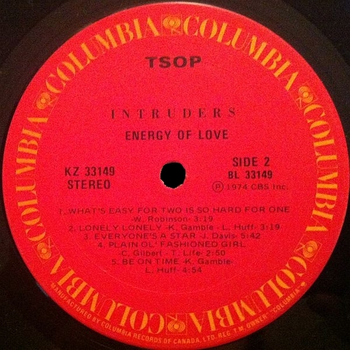 1974 : The Intruders : Album " Energy Of Love " Philadelphia International Records KZ 33149 [ US ]