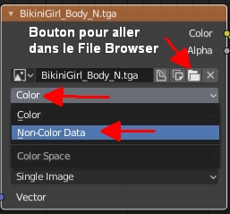 Mettre sur Non-Color Data