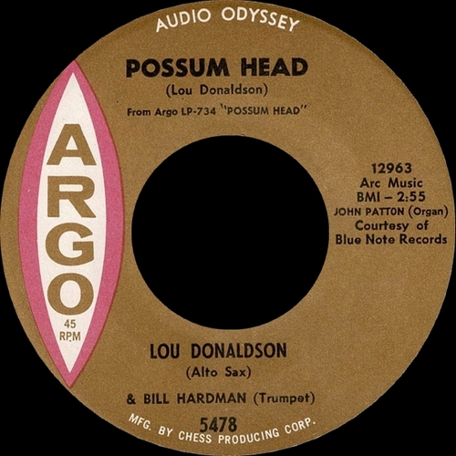 Lou Donaldson : Album " Possum Head " Argo Records LPS-734 [ US ]