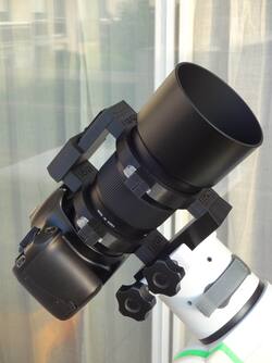 Samyang 135 f:2 3D-printed bracket for astrophotography