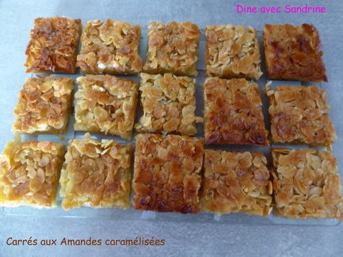 Des Carrés aux Amandes caramélisées