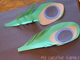 Simple peacock feathers, have every student in a class make a feather, and create a fun peacock display!