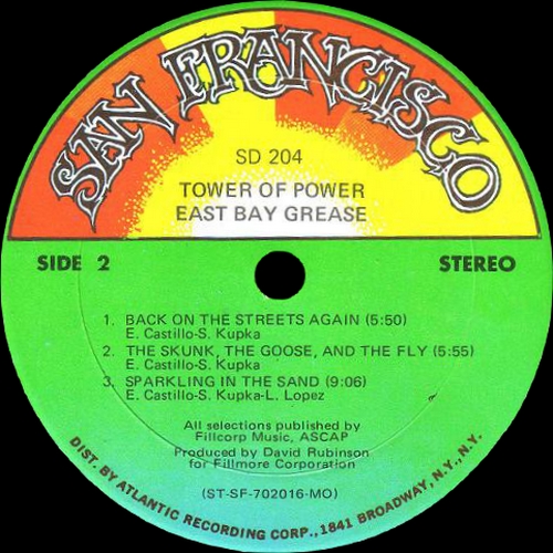 Tower Of Power : Album " East Bay Grease " San Francisco Records SD 204 [ US ]