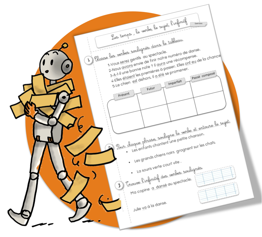 Tableau de conjugaison à compléter ce1 ce2 - Un an d'école