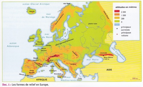 5 - Le relief de l'Europe