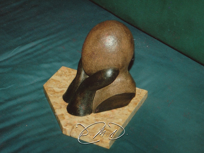 Inspiré de Constantin Brâncuși - Terre chamottée cuite et patinée