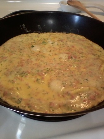 Omelette jambon et fromage suisse