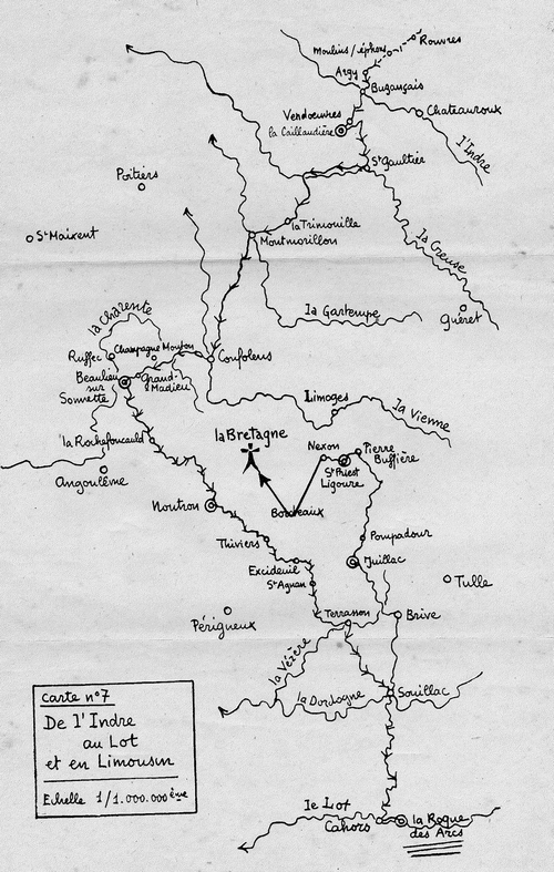 Cartographie du journal des opérations de guerre du 41° RI - Mai et juin 1940