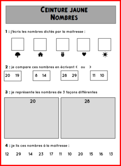 Ceintures de Nombres - Carabouille à l'école