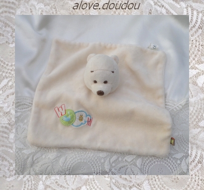 Doudou Plat Ours Winnie L'ourson Disney Carrefour Ecru Woom