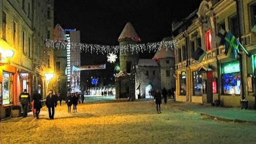 rue Viru en crépuscul