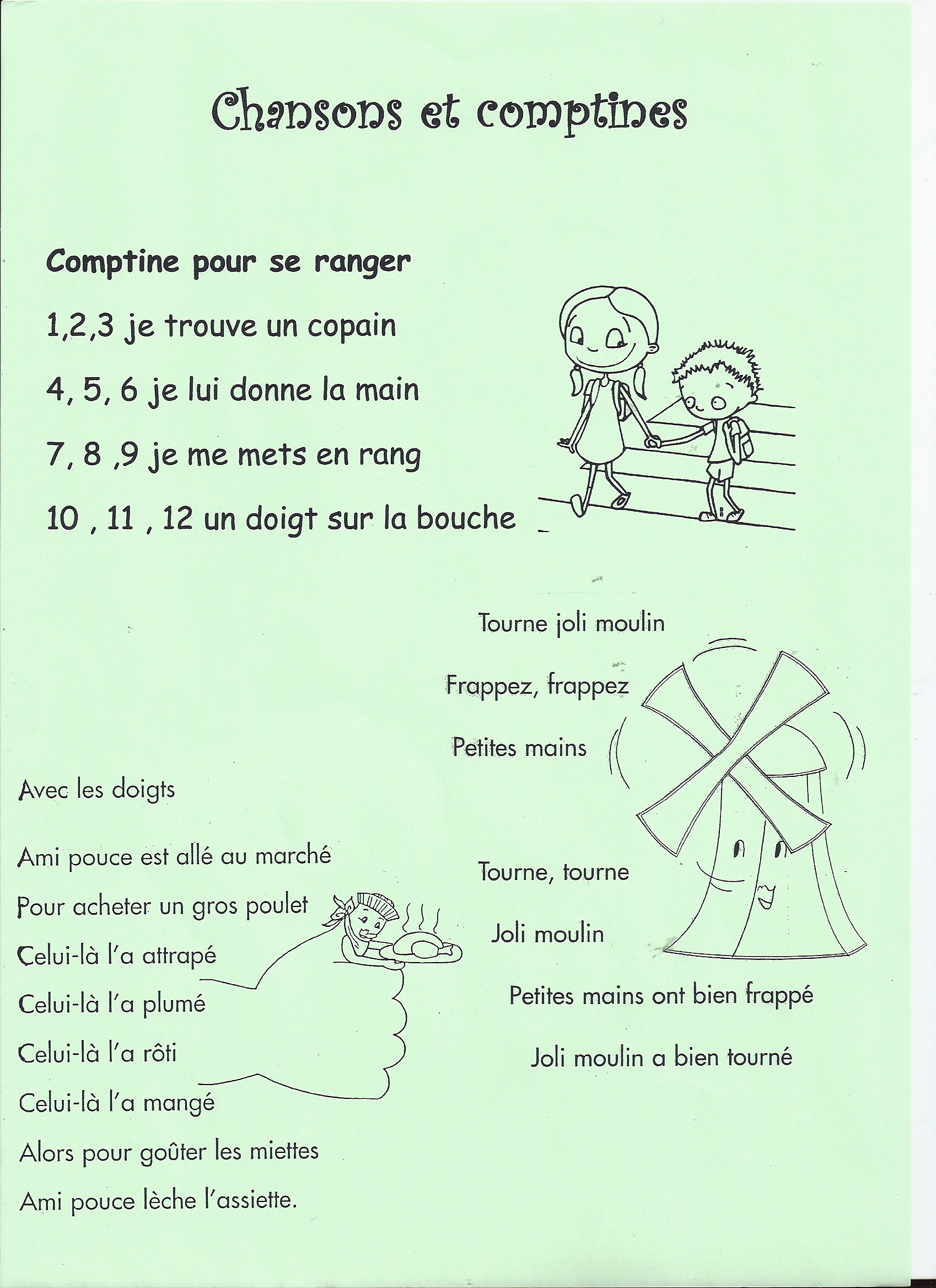 Illustrations cahier de chants/poésies 2015/16 - Classe de Sof en maternelle