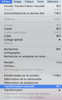 Transformation, redimensionnement calque, rotation